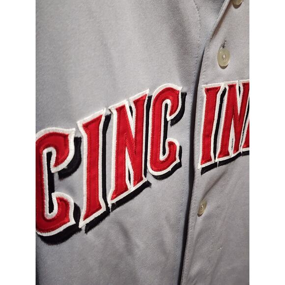 Majestic MLB Cincinnati Reds Freeman #7 Embroidered Gray Jersey Men's 3XL - Picture 4 of 11